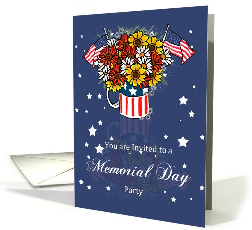 Memorial Day Card Party Invitation With Flowers In Mug card (819295)
