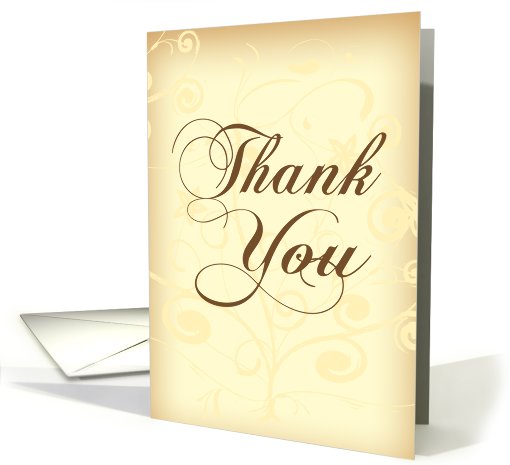 Thank You Card - Stylish Cream And Brown card (820929)