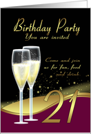 Stylish 21st Birthday Party Invitation Card