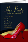 Hen Party Invitation Card - Hen Red Shoes - GNO card