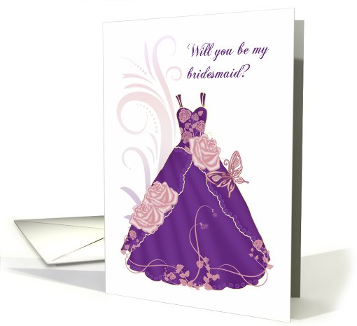 Will You Be My Bridesmaid Card - Purple card (830361)