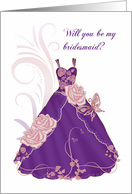 Will You Be My Bridesmaid Card - Purple card