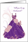 Will You Be My Bridesmaid Card - Purple card