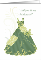 Will You Be My Bridesmaid Card - Green card