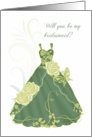 Will You Be My Bridesmaid Card - Green card