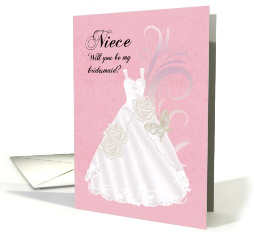 Nice, Bridesmaid, Will You Be My Bridesmaid, Pink And White card
