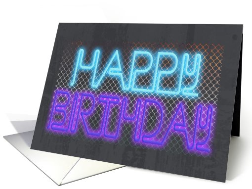 Modern Birthday Card - Neon Grunge card (831062)