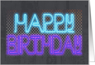 Modern Birthday Card - Neon Grunge card
