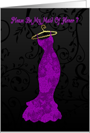 maid of honor, please be my maid of honor - purple card