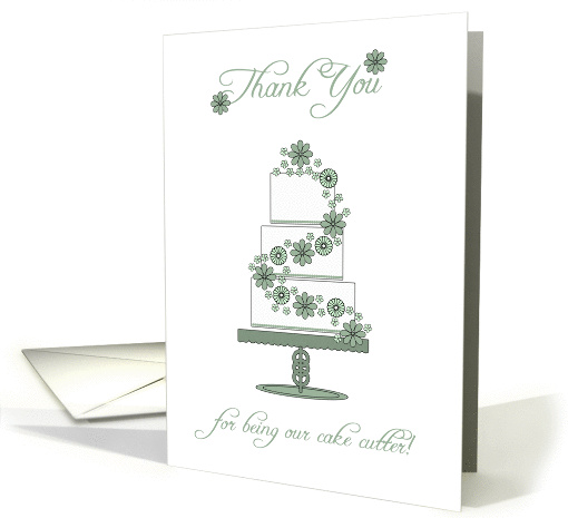 thank you cake cutter greeting card - thank you - wedding cake card