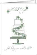 thank you cake cutter greeting card - thank you - wedding cake card