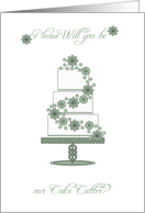 will you be our cake cutter - cake cutter invitation card