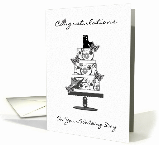 congratulations Greeting Card with wedding cake card (835559)