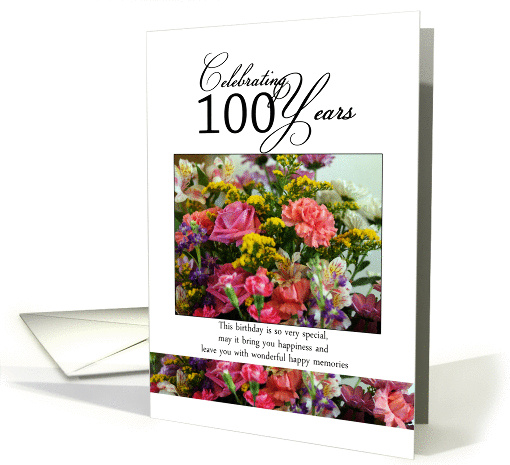 100 years old greeting card - floral card (843379)