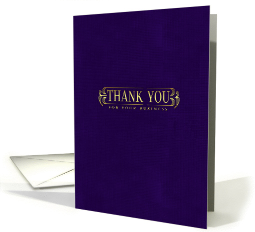 business thank you card in purple and gold effect card (845778)