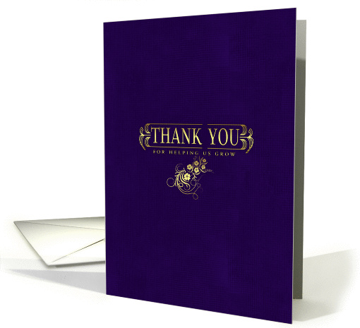 business thank you for helping us grow - stylish purple card (845788)