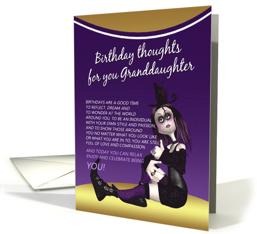 Granddaughter gothic Birthday with Gothic Rag Doll card (860095)