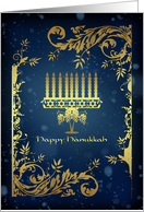hanukkah holiday card with menorah card