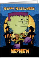 nephew halloween card with frankie stomping card