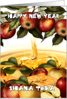 Rosh Hashanah Greeting Card With Apples - Shana Tova card