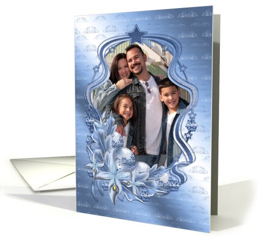 Holiday Photo Card With Baubles And Flowers card (884648)