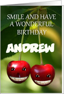 happy cherry birthday greeting card to personalize - Andrew card