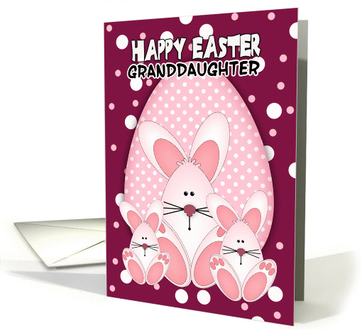Granddaughter, Easter Bunny Greeting Card With Three Rabbits card