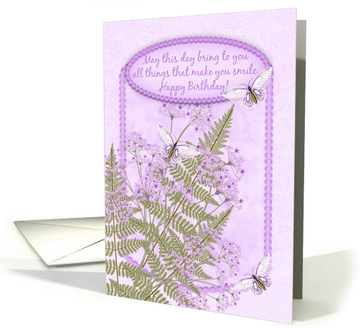 floral and butterfly birthday card (925806)