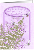 floral and butterfly birthday Card