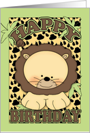 jungle fun lion birthday card