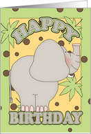 jungle fun elephant birthday card