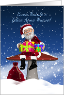 Fun Italian Christmas Card With Santa - Buon Natale card