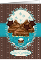 Christmas Chocolate Icing Cupcake Card