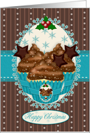Christmas Chocolate Icing Cupcake Card