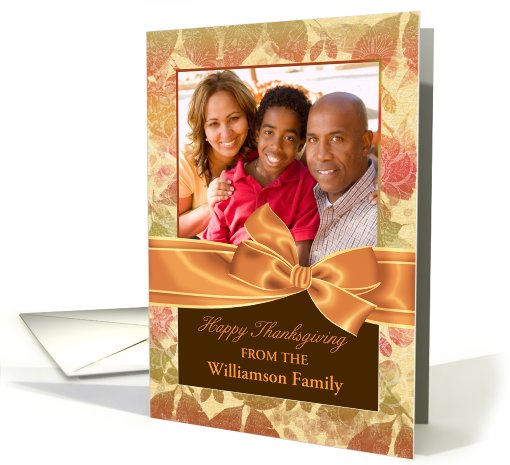 Thanksgiving photo greeting card with fall colors card (969719)