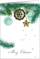 Decoration Christmas Card In Greens And Browns card