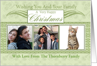 Christmas Holiday Photo Greeting Card Stylish Modern Green card