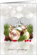 Season’s Greetings Holiday Card With Ornaments card