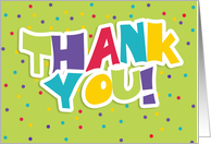 Bright Colorful Thank You Greeting Card With Dots card