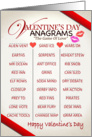 Valentine’s Day Anagrams Game Of Love card