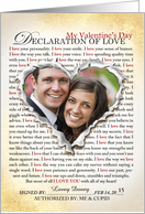 My Declaration of Love Valentine’s Day Photo Card