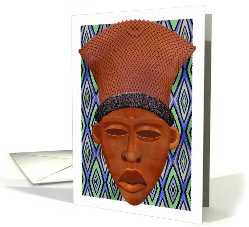 African Mask Mvondo Worn By Men From Congo and Angola. card (421940)