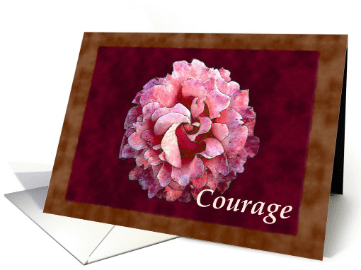 Courage with watercolor rose card (310231)