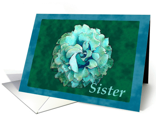 Sister with watercolor rose card (310239)