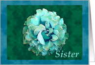 Sister with watercolor rose card