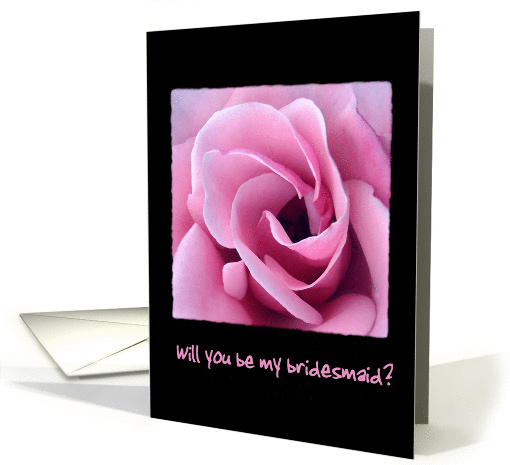 Will you be my bridesmaid - Pink Spiral Rose - card (322175)