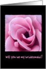 Will you be my bridesmaid - Pink Spiral Rose - Card