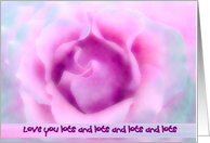 Love Pink Watercolor Rose Romantic Card