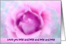 Love Pink Watercolor Rose Romantic Card
