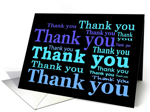 Thank You in Blue, Turquoise, and Black card (344156)